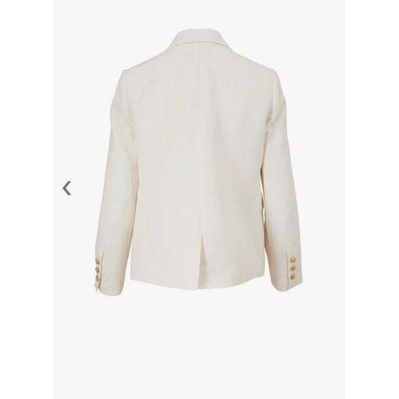 Nili Lotan Size 6 Henry Ivory Double-Breasted Jacket Linen Silk $950 - Picture 6 of 15